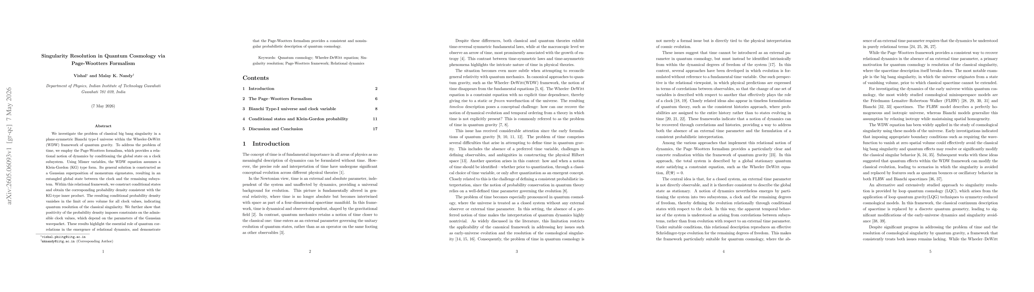 Thumbnail for Singularity Resolution in Quantum Cosmology via Page-Wootters Formalism