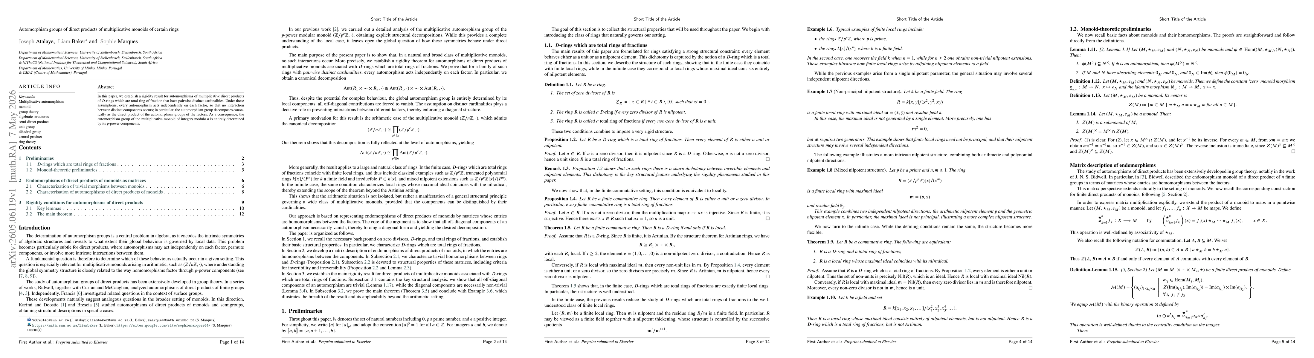 Thumbnail for Automorphism groups of direct products of multiplicative monoids of certain rings