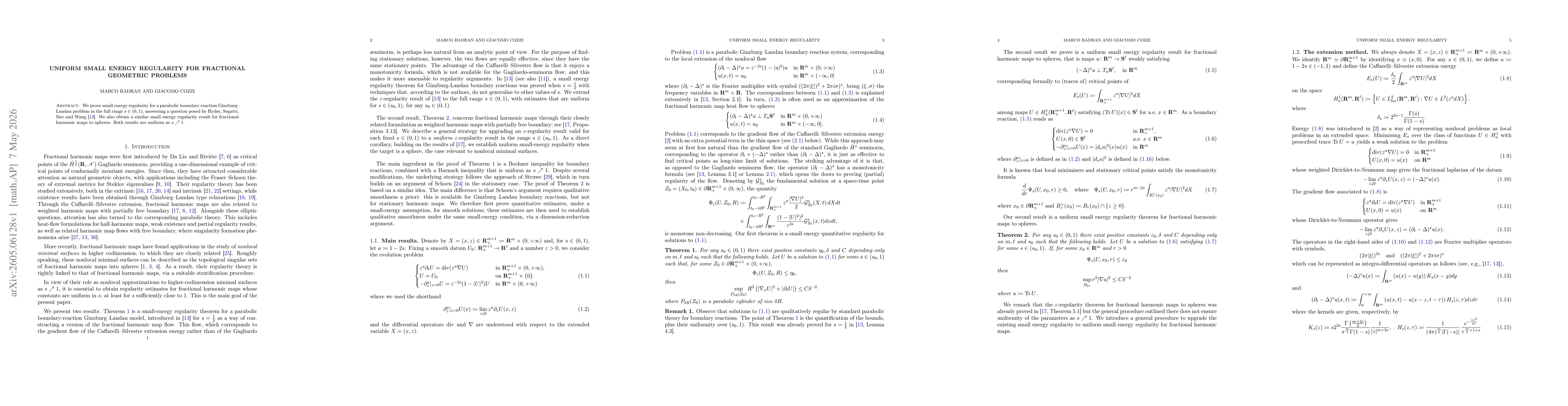 Thumbnail for Uniform small energy regularity for fractional geometric problems