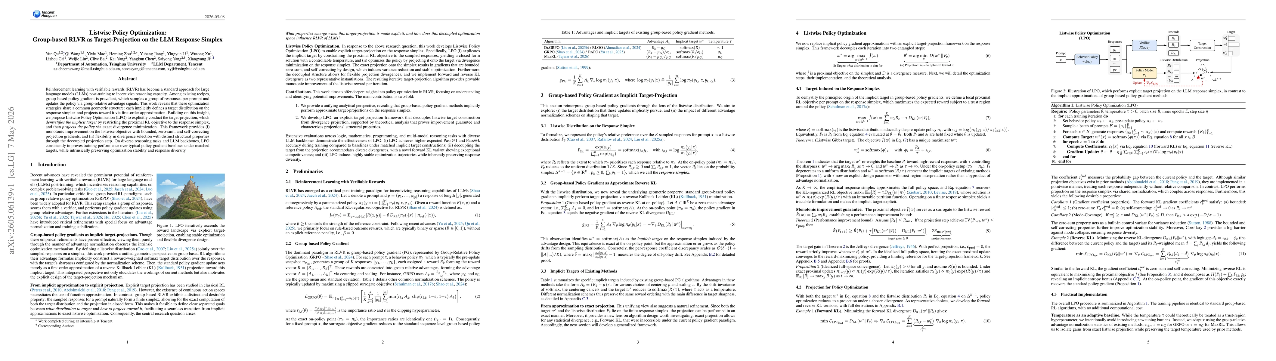 Thumbnail for Listwise Policy Optimization: Group-based RLVR as Target-Projection on the LLM Response Simplex