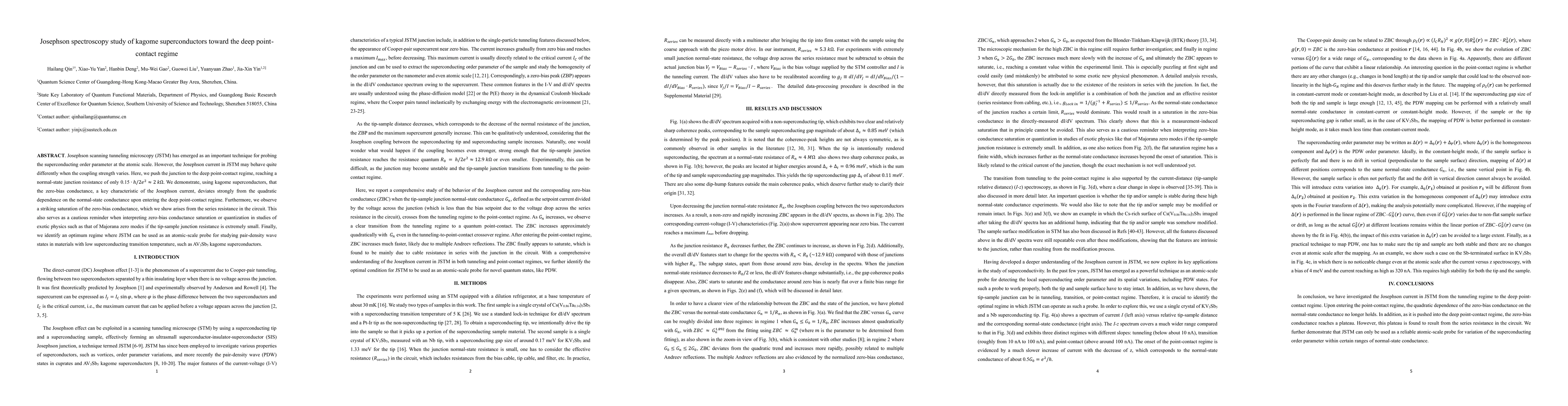 Thumbnail for Josephson spectroscopy study of kagome superconductors toward the deep point-contact regime