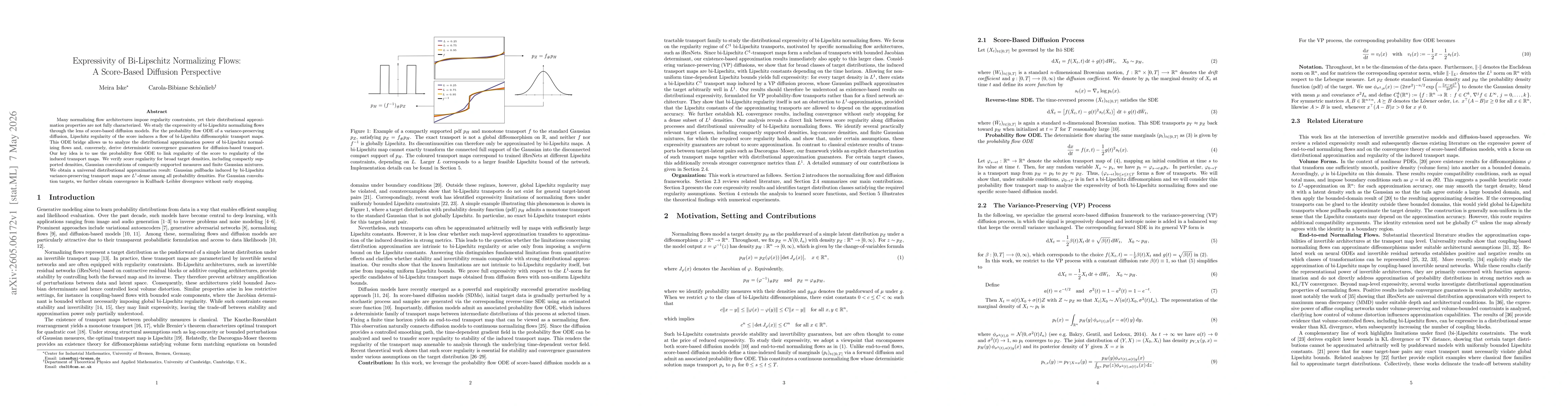 Thumbnail for Expressivity of Bi-Lipschitz Normalizing Flows: A Score-Based Diffusion Perspective