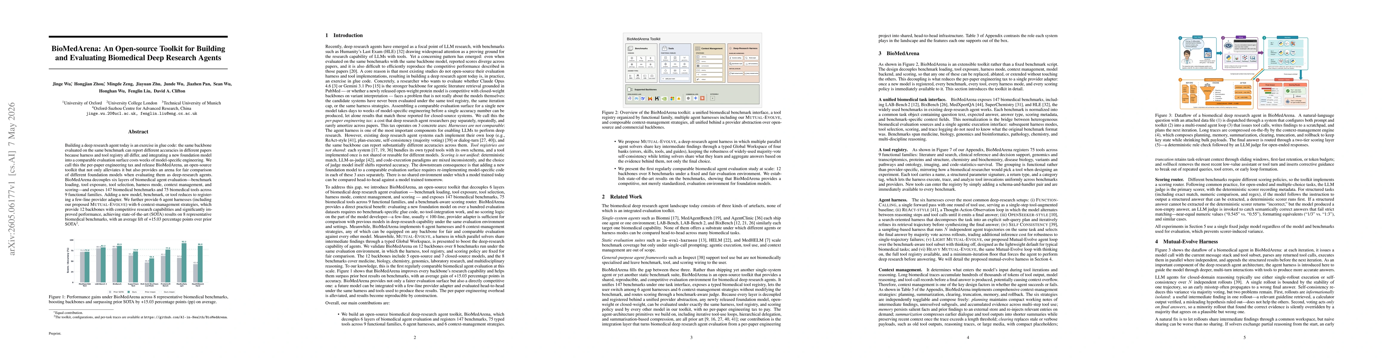 Thumbnail for BioMedArena: An Open-source Toolkit for Building and Evaluating Biomedical Deep Research Agents