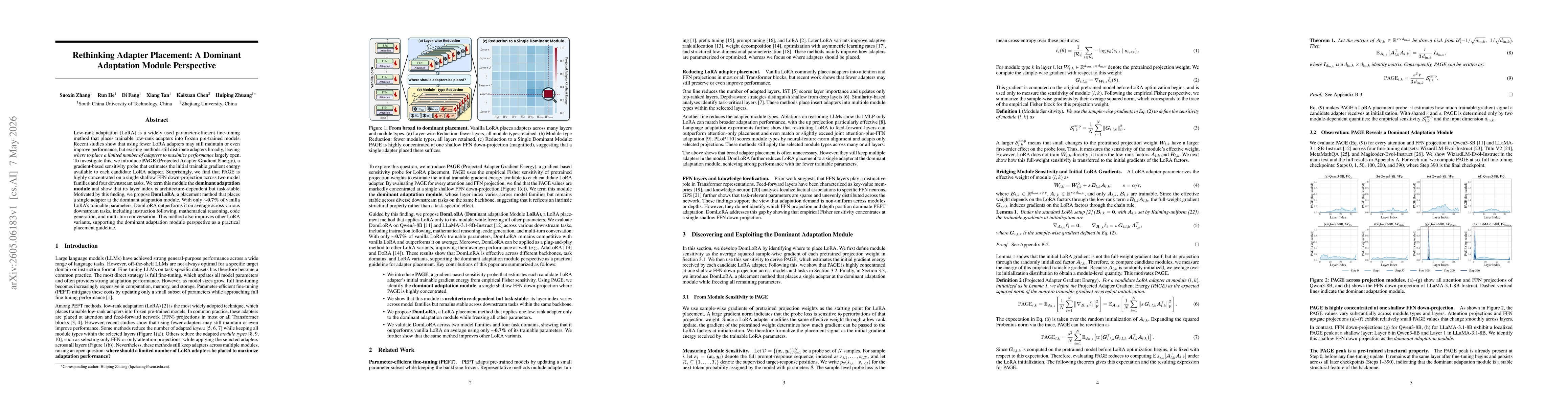 Thumbnail for Rethinking Adapter Placement: A Dominant Adaptation Module Perspective