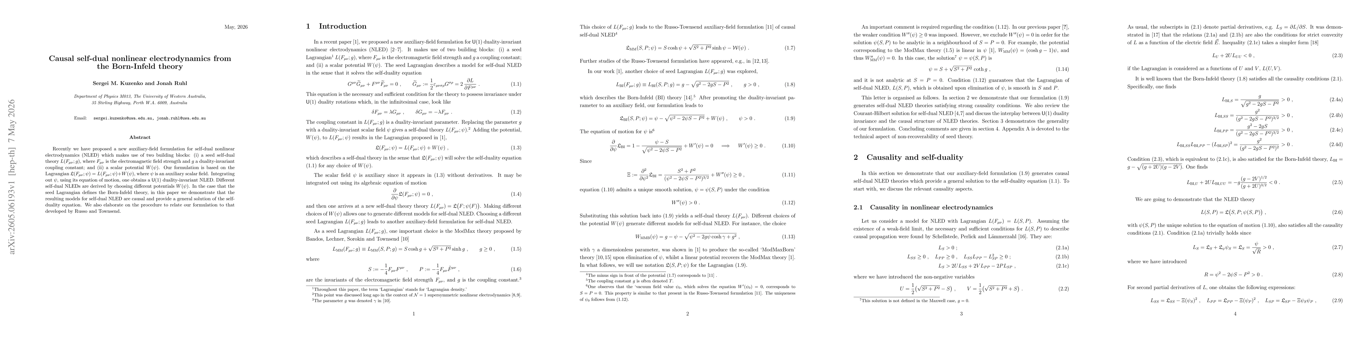 Thumbnail for Causal self-dual nonlinear electrodynamics from the Born-Infeld theory