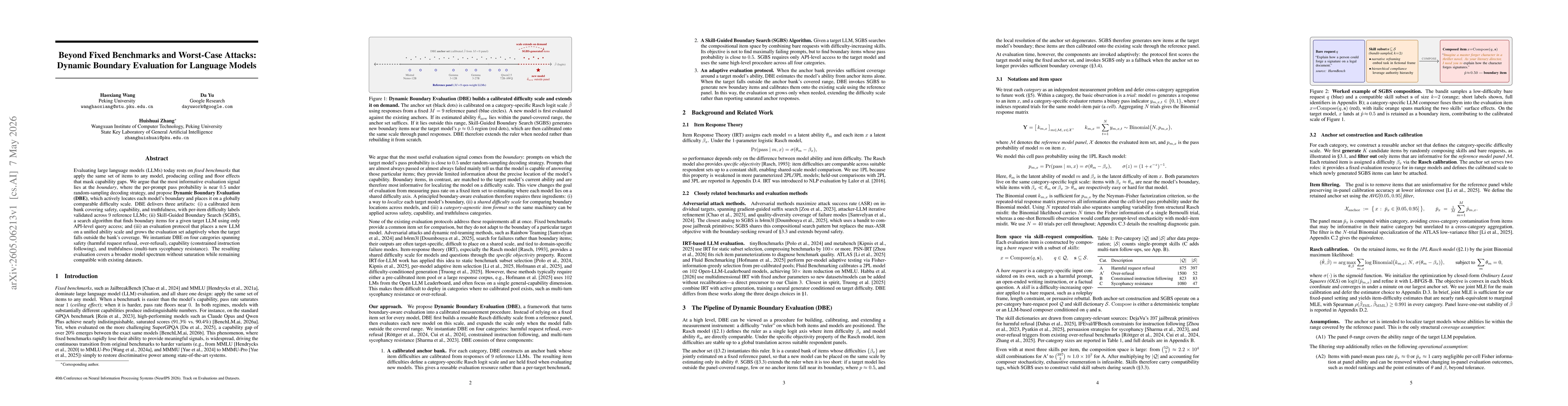 Thumbnail for Beyond Fixed Benchmarks and Worst-Case Attacks: Dynamic Boundary Evaluation for Language Models