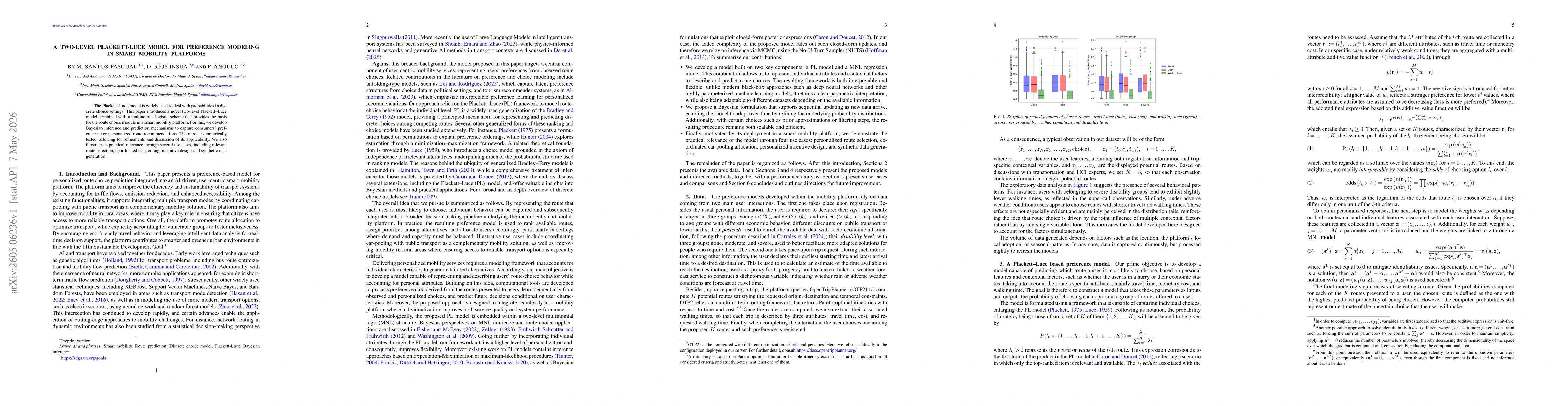 Thumbnail for A Two-Level Plackett-Luce Model for preference modeling in smart mobility platforms