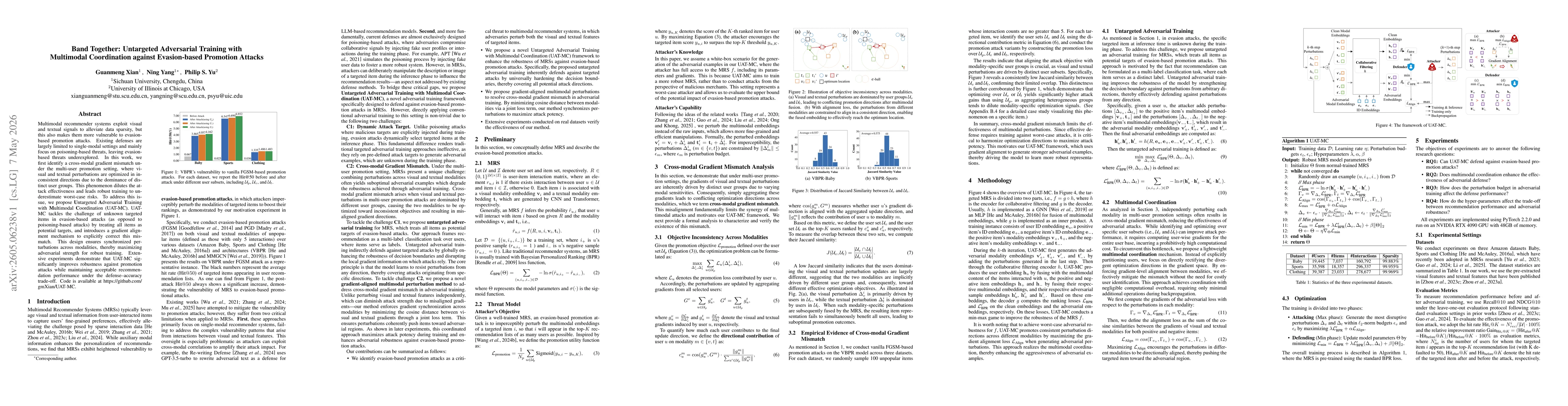 Thumbnail for Band Together: Untargeted Adversarial Training with Multimodal Coordination against Evasion-based Promotion Attacks