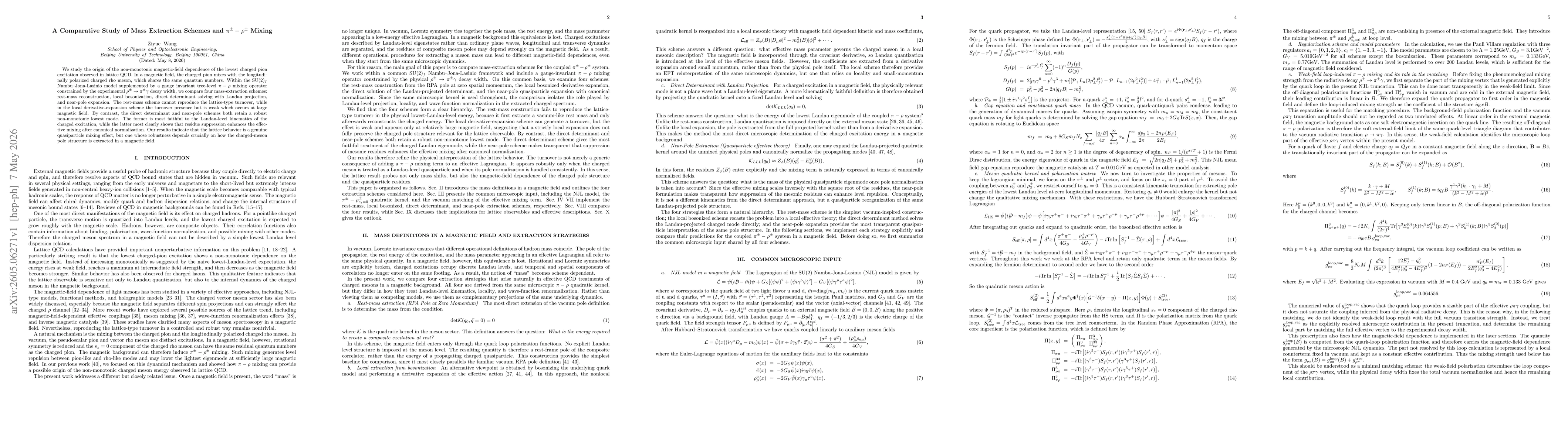 Thumbnail for A Comparative Study of Mass Extraction Schemes and $π^\pm-ρ^\pm$ Mixing