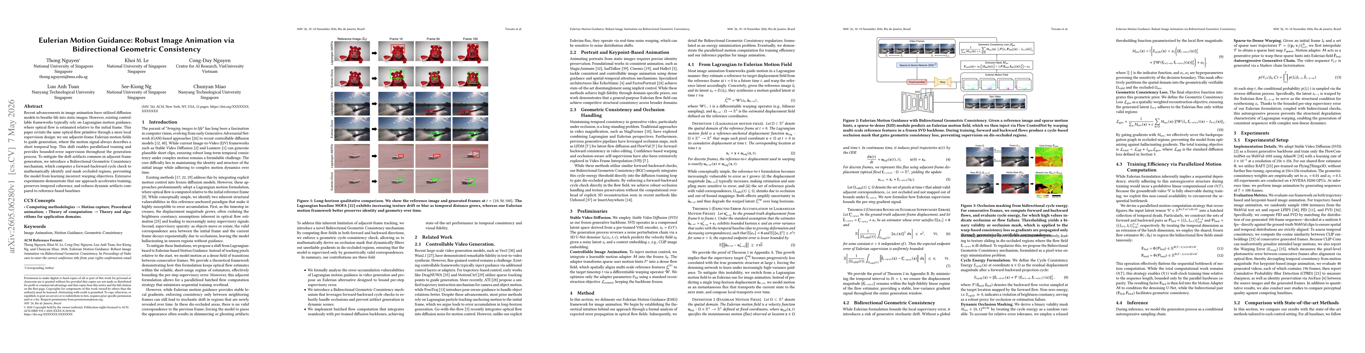 Thumbnail for Eulerian Motion Guidance: Robust Image Animation via Bidirectional Geometric Consistency