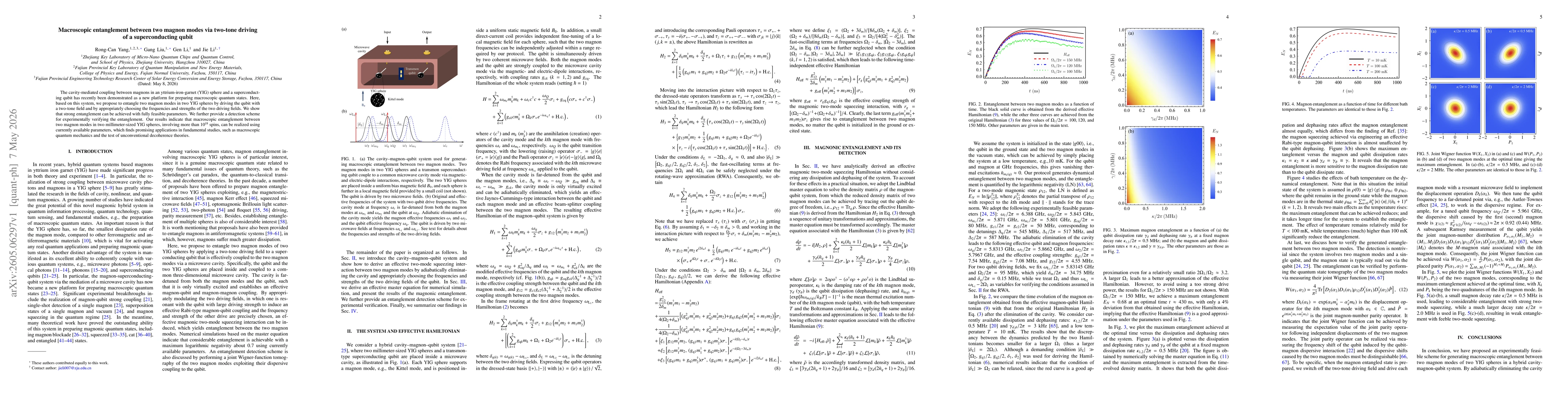 Thumbnail for Macroscopic entanglement between two magnon modes via two-tone driving of a superconducting qubit