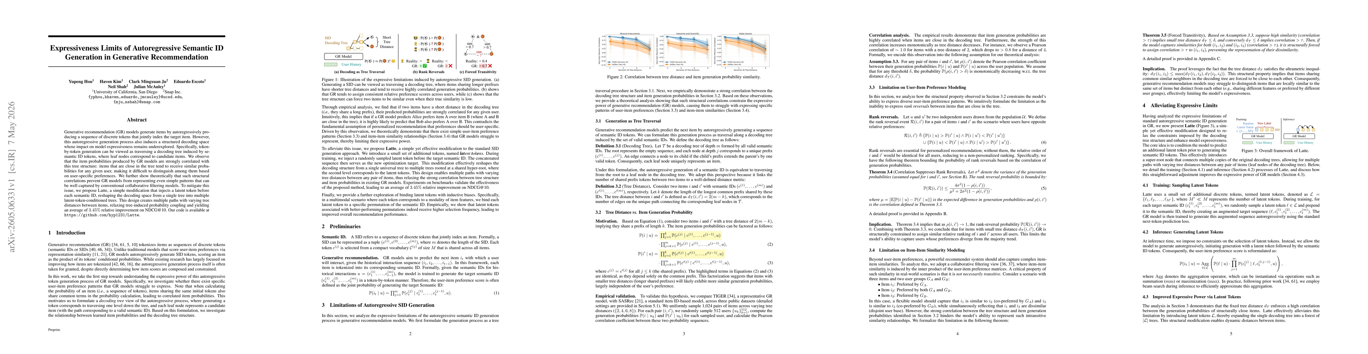 Thumbnail for Expressiveness Limits of Autoregressive Semantic ID Generation in Generative Recommendation