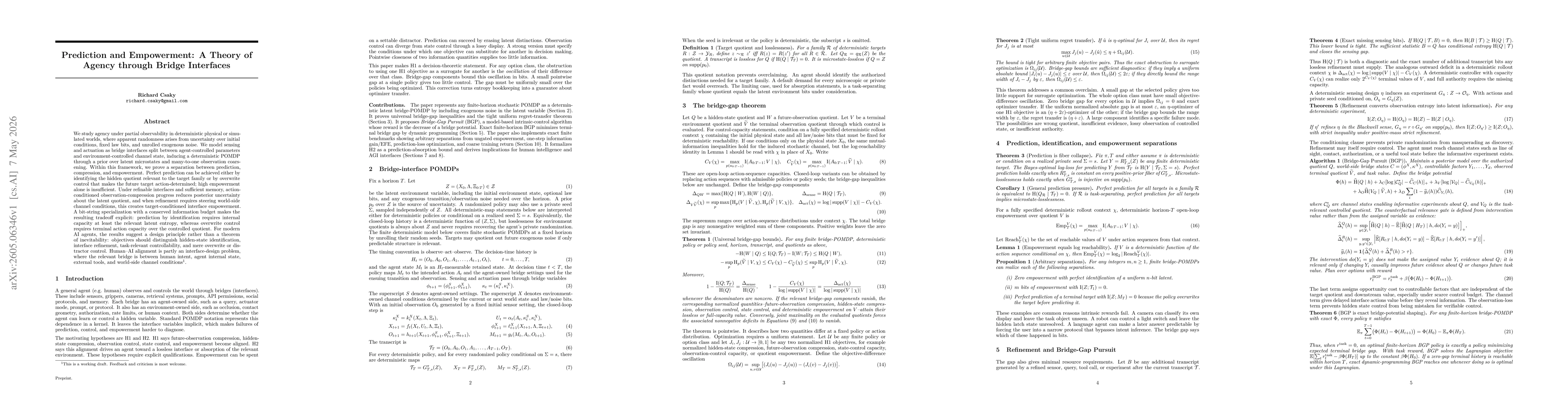 Thumbnail for Prediction and Empowerment: A Theory of Agency through Bridge Interfaces