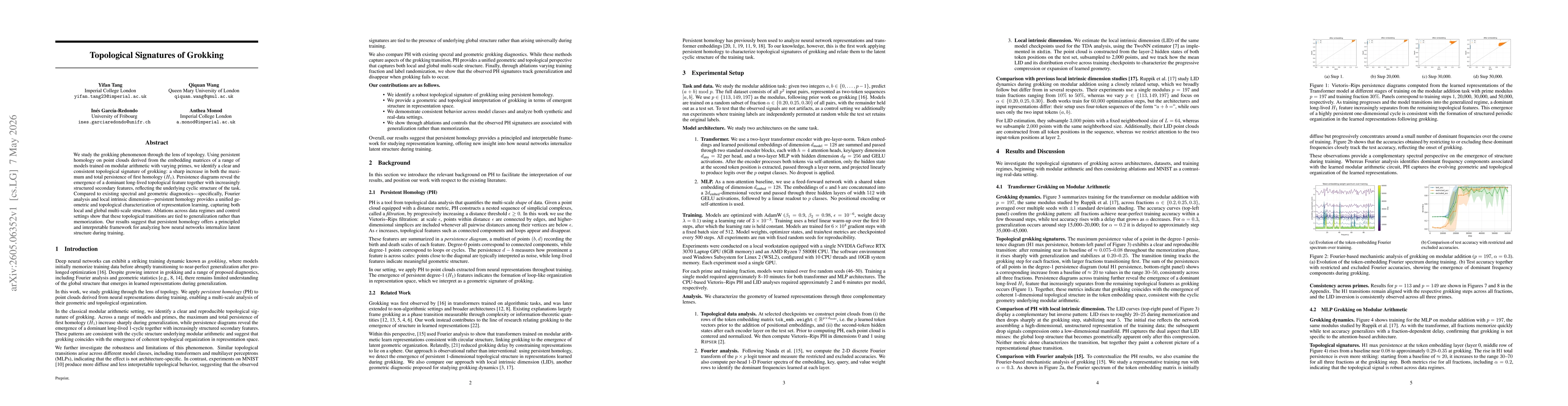 Thumbnail for Topological Signatures of Grokking