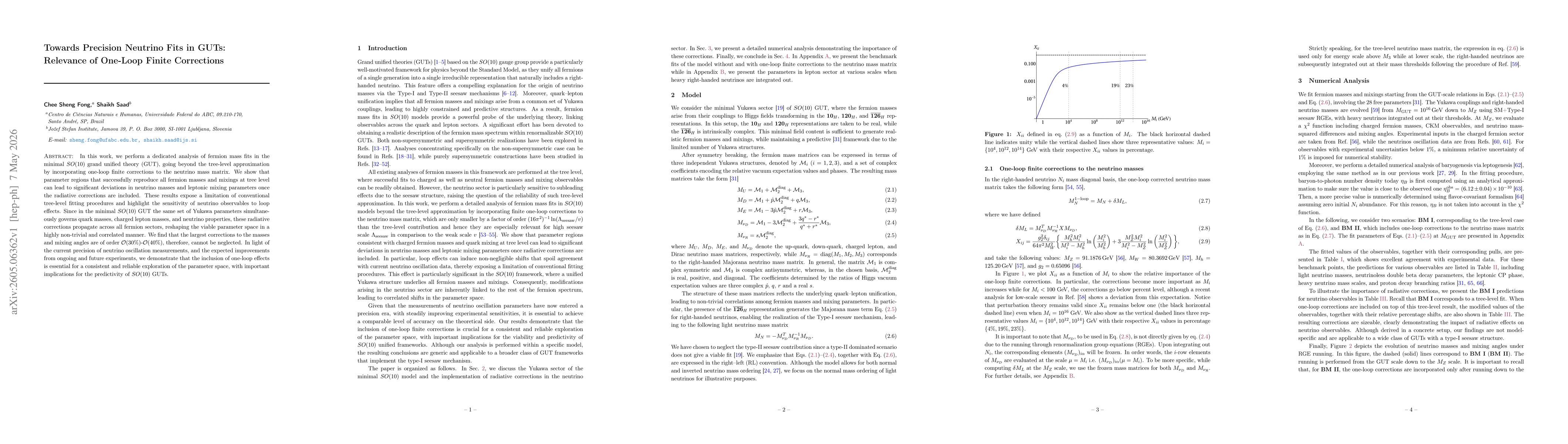 Thumbnail for Towards Precision Neutrino Fits in GUTs: Relevance of One-Loop Finite Corrections