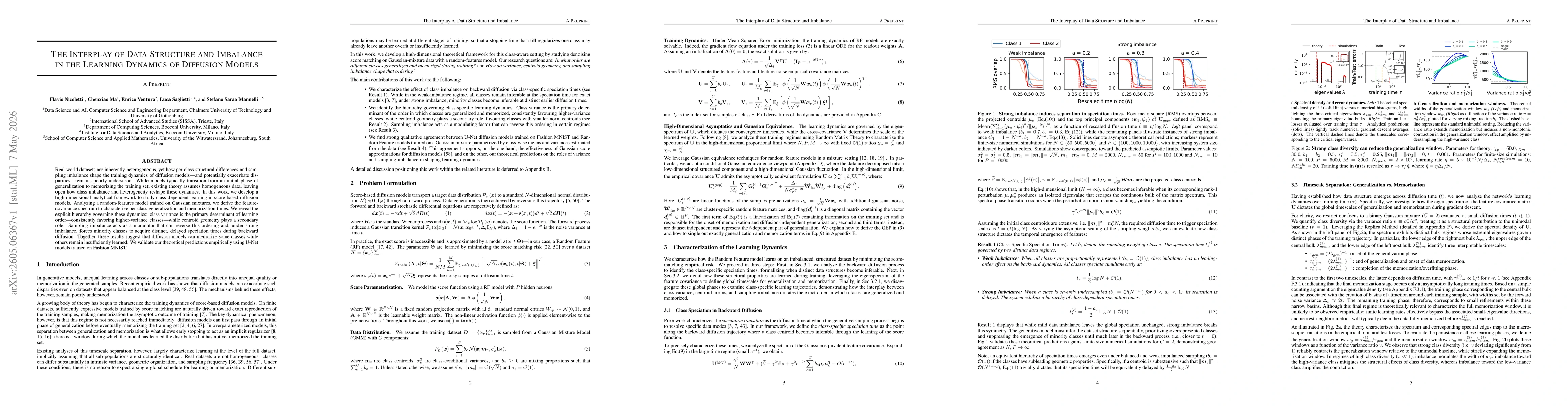 Thumbnail for The Interplay of Data Structure and Imbalance in the Learning Dynamics of Diffusion Models