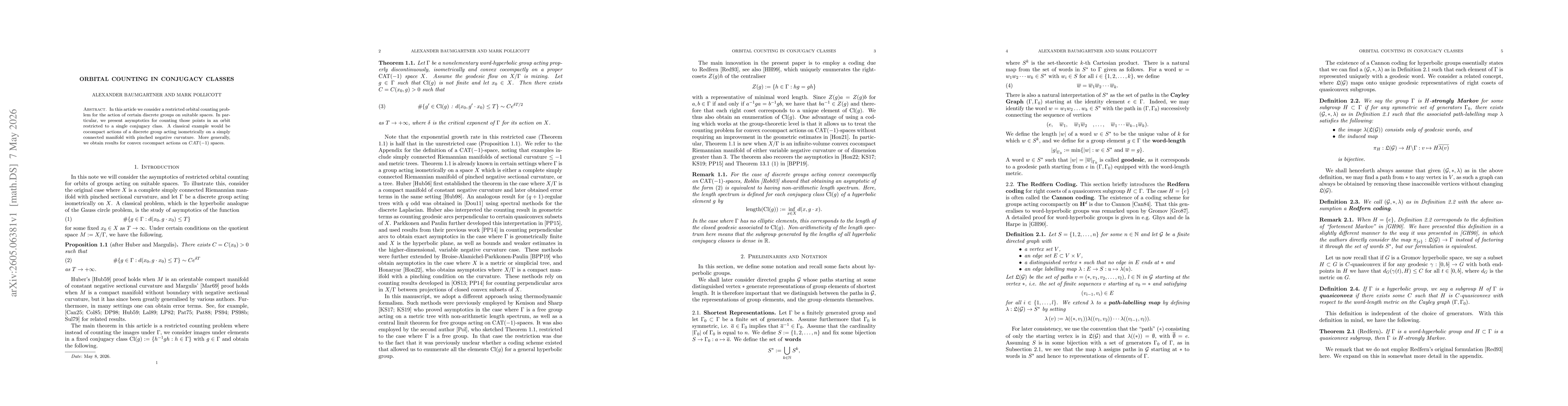 Thumbnail for Orbital Counting in Conjugacy Classes