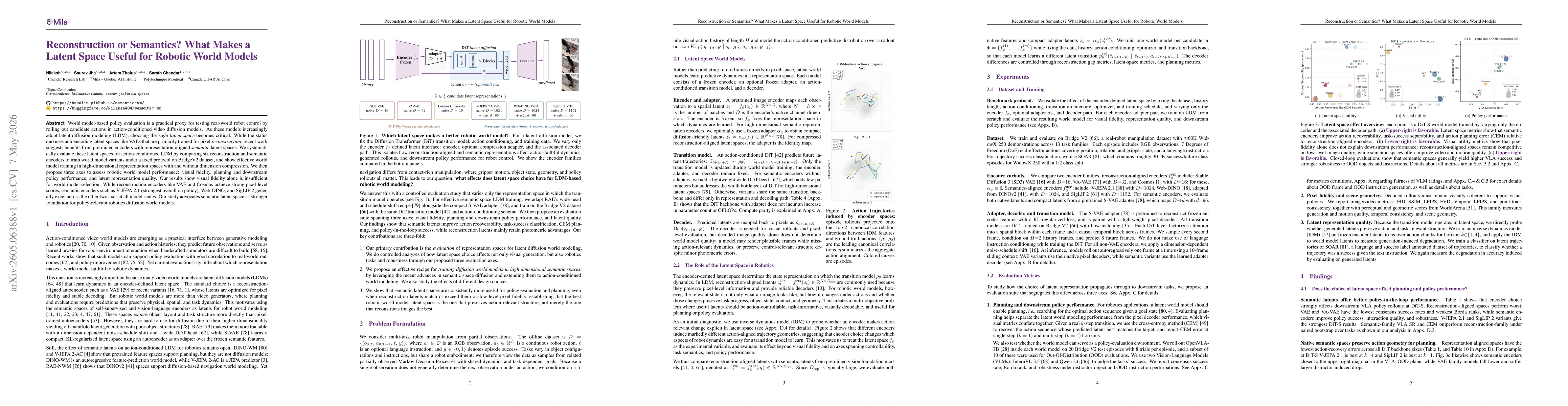 Thumbnail for Reconstruction or Semantics? What Makes a Latent Space Useful for Robotic World Models
