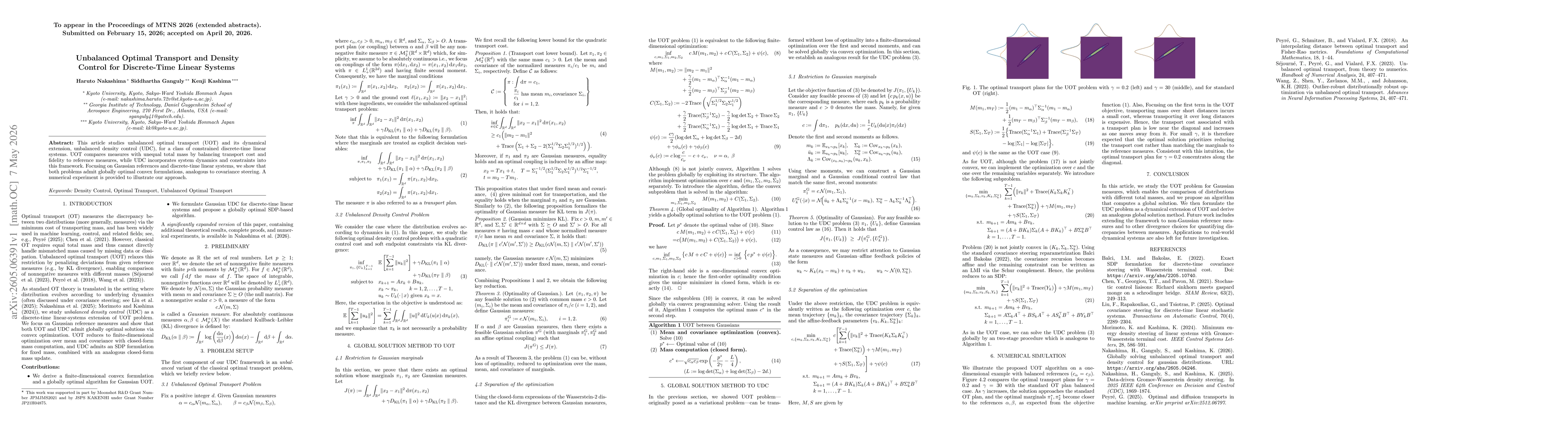 Thumbnail for Unbalanced Optimal Transport and Density Control for Discrete-Time Linear Systems