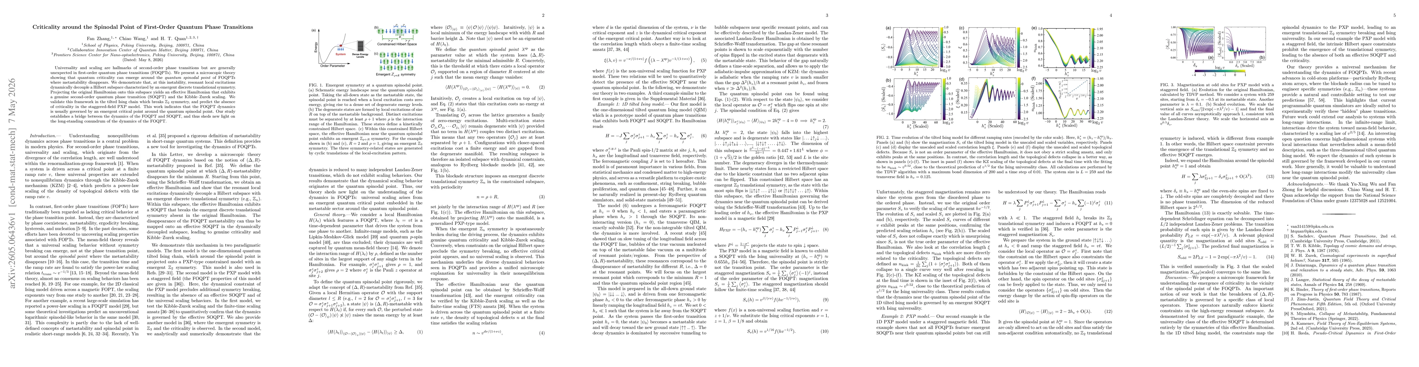 Thumbnail for Criticality around the Spinodal Point of First-Order Quantum Phase Transitions
