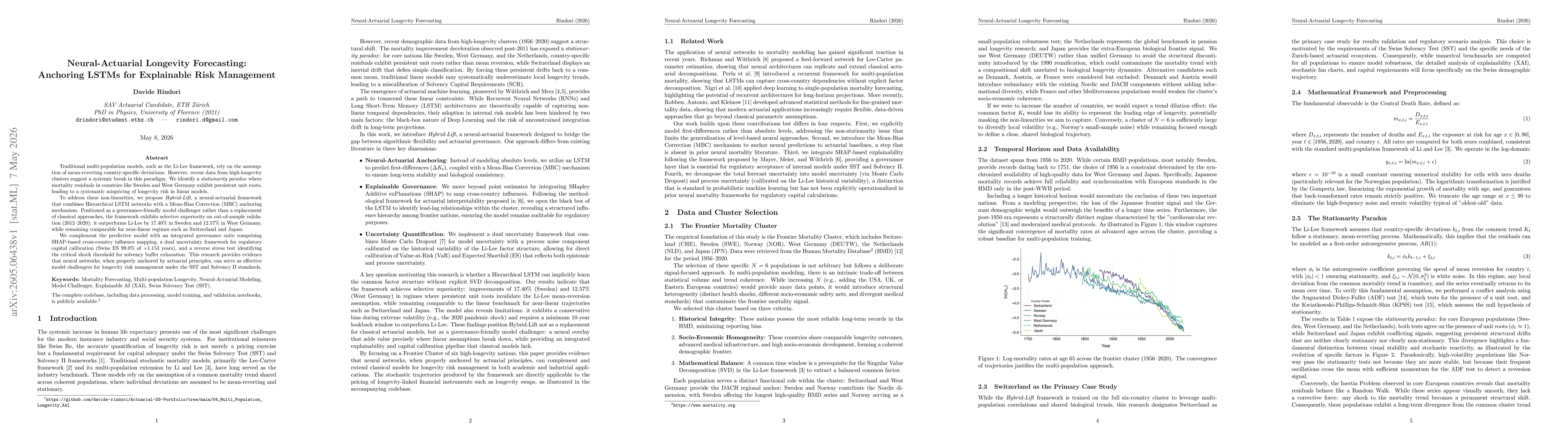 Thumbnail for Neural-Actuarial Longevity Forecasting: Anchoring LSTMs for Explainable Risk Management