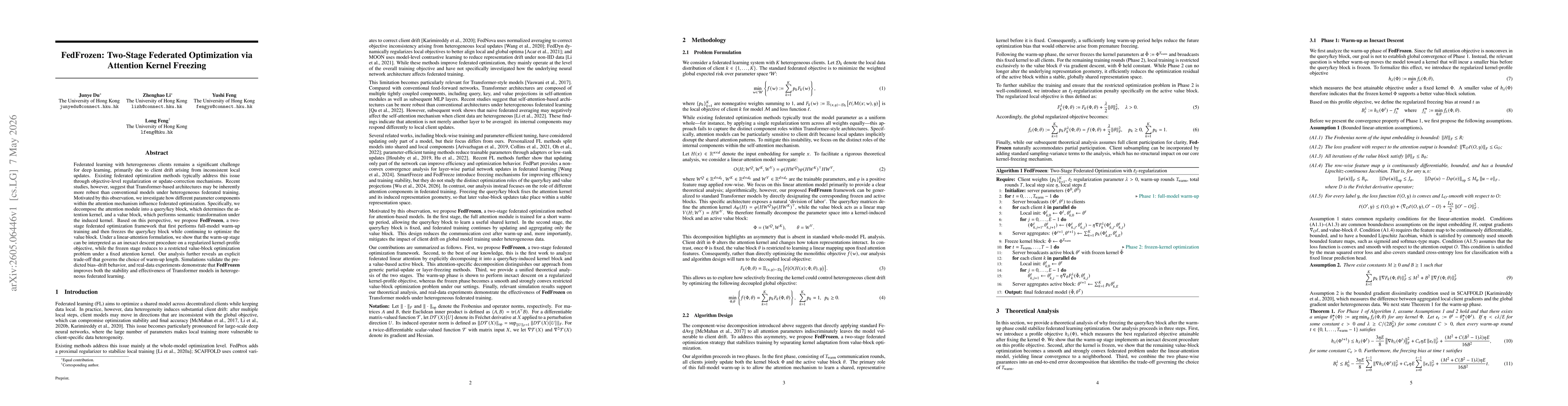 Thumbnail for FedFrozen: Two-Stage Federated Optimization via Attention Kernel Freezing