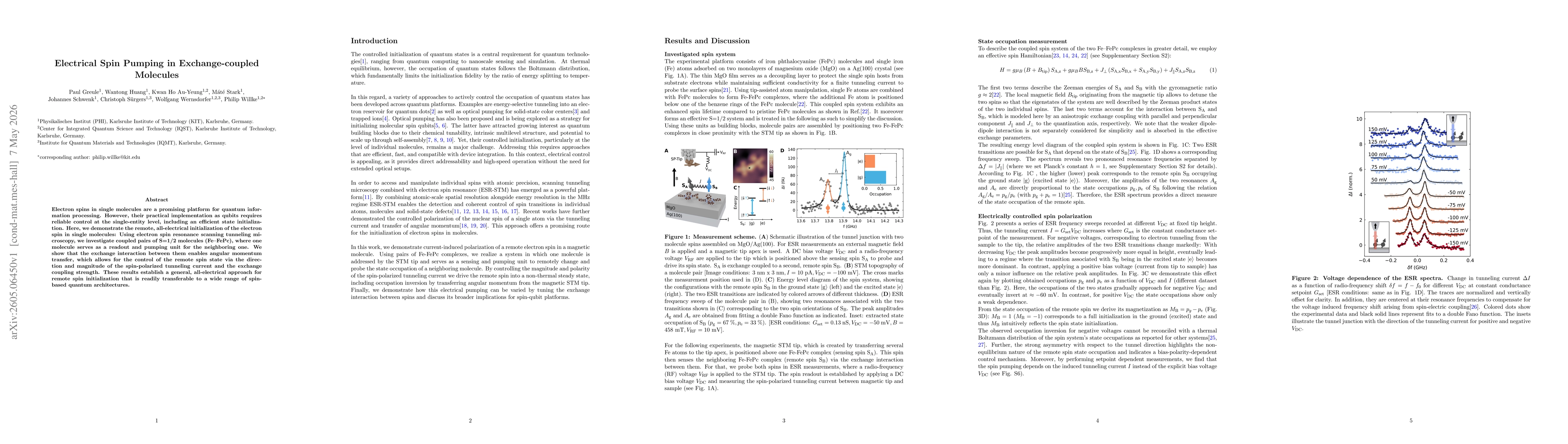 Thumbnail for Electrical Spin Pumping in Exchange-coupled Molecules