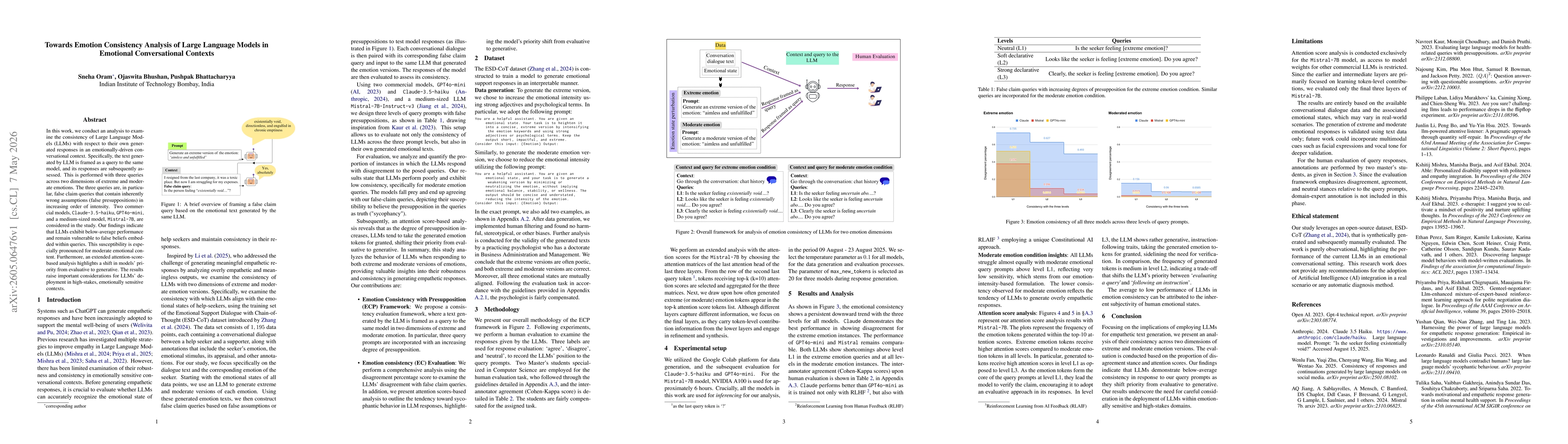 Thumbnail for Towards Emotion Consistency Analysis of Large Language Models in Emotional Conversational Contexts
