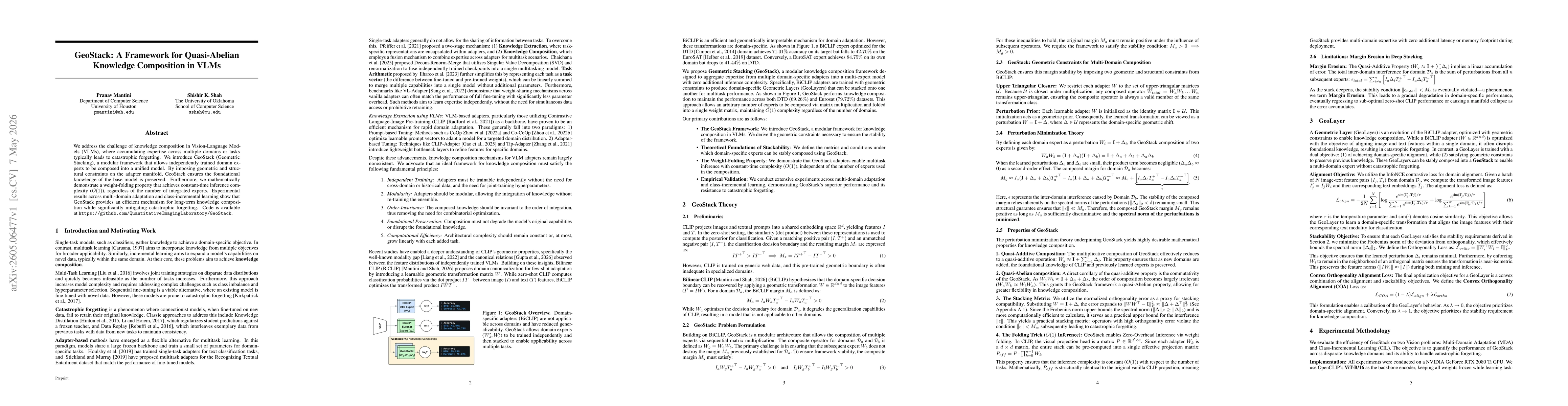 Thumbnail for GeoStack: A Framework for Quasi-Abelian Knowledge Composition in VLMs