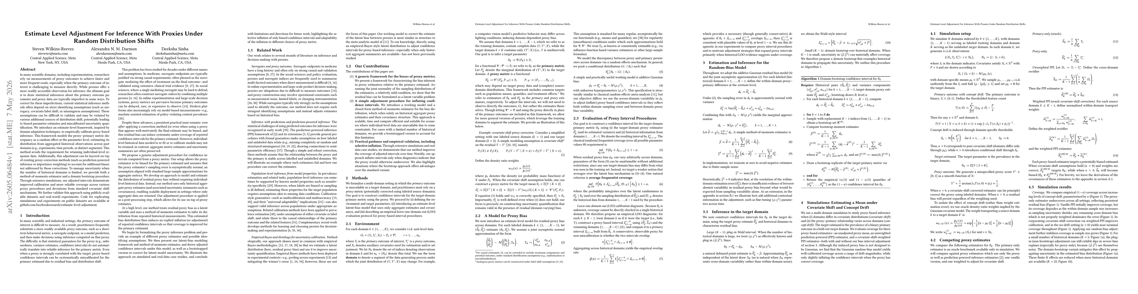 Thumbnail for Estimate Level Adjustment For Inference With Proxies Under Random Distribution Shifts