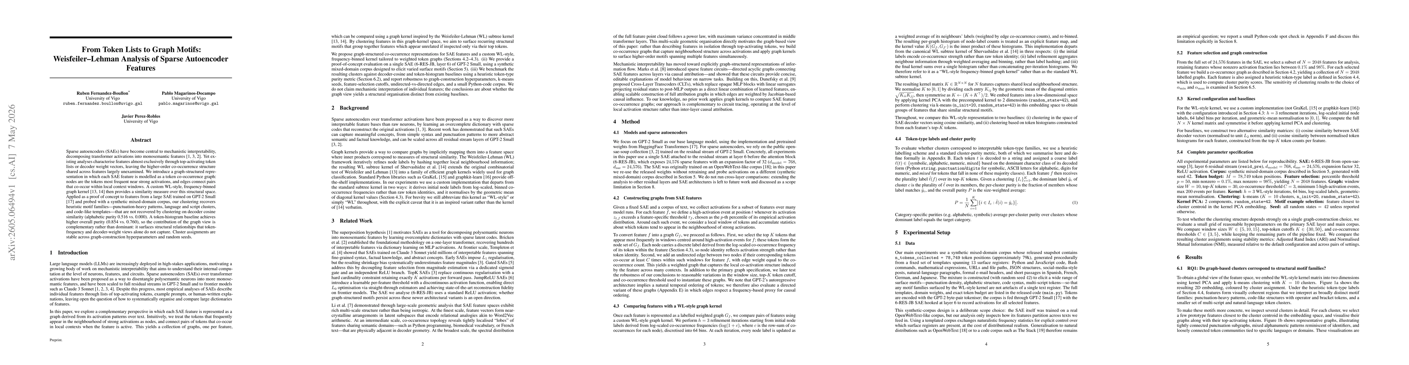 Thumbnail for From Token Lists to Graph Motifs: Weisfeiler-Lehman Analysis of Sparse Autoencoder Features