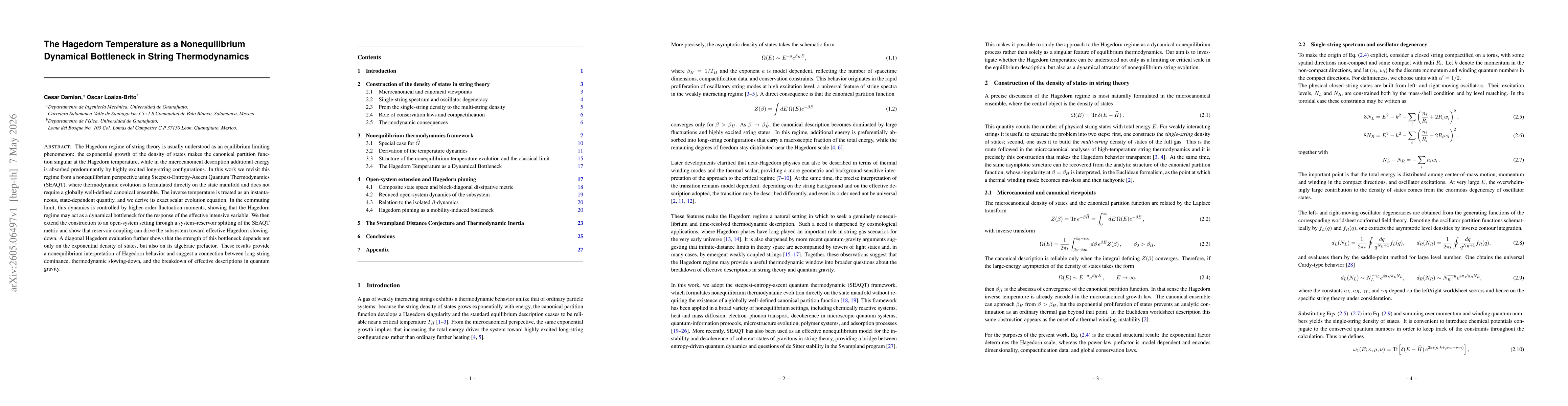 Thumbnail for The Hagedorn Temperature as a Nonequilibrium Dynamical Bottleneck in String Thermodynamics