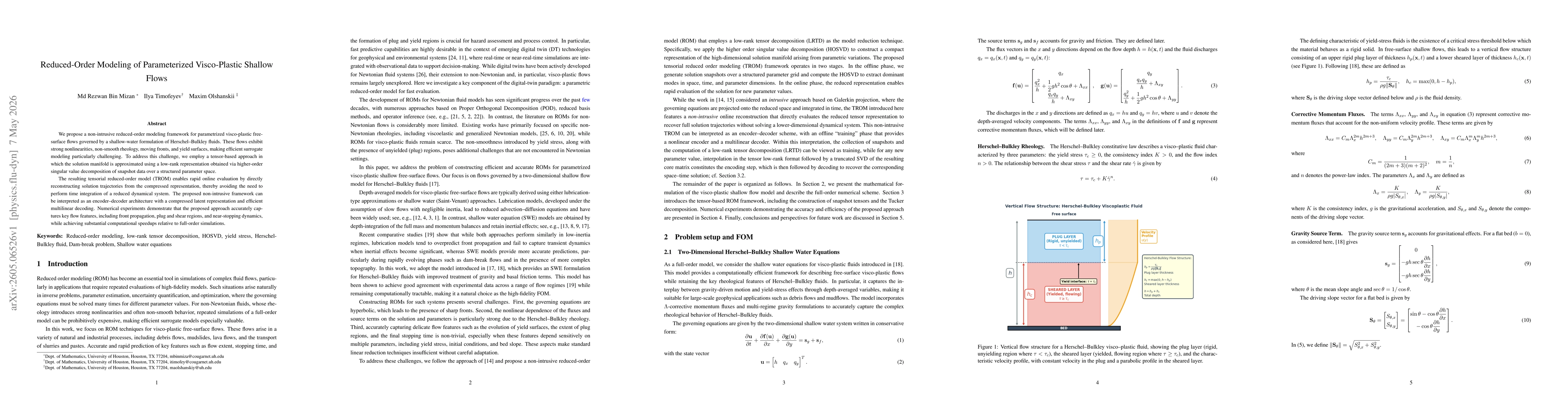 Thumbnail for Reduced-Order Modeling of Parameterized Visco-Plastic Shallow Flows