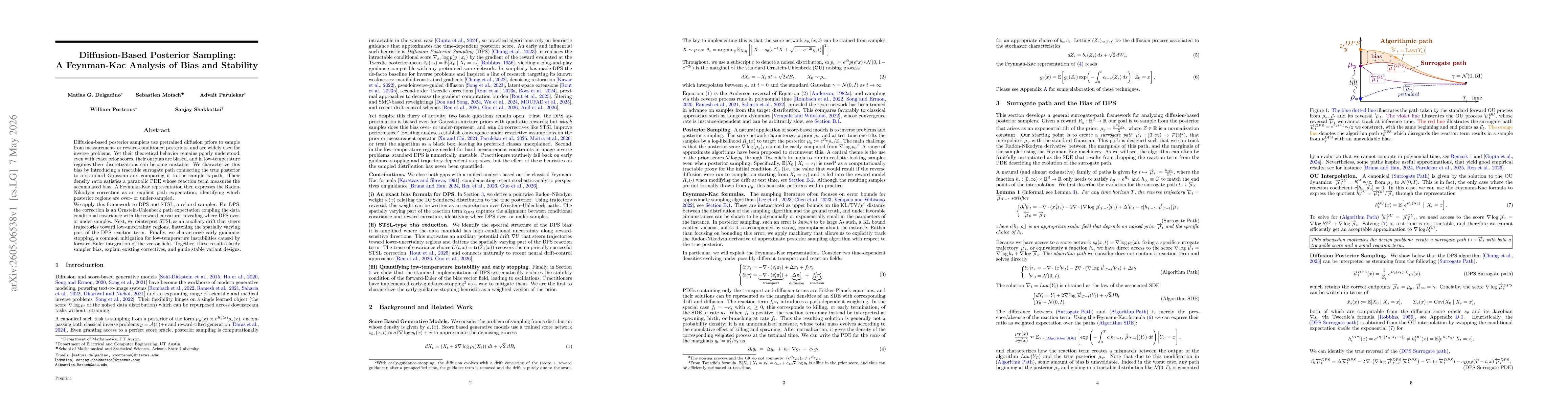 Thumbnail for Diffusion-Based Posterior Sampling: A Feynman-Kac Analysis of Bias and Stability