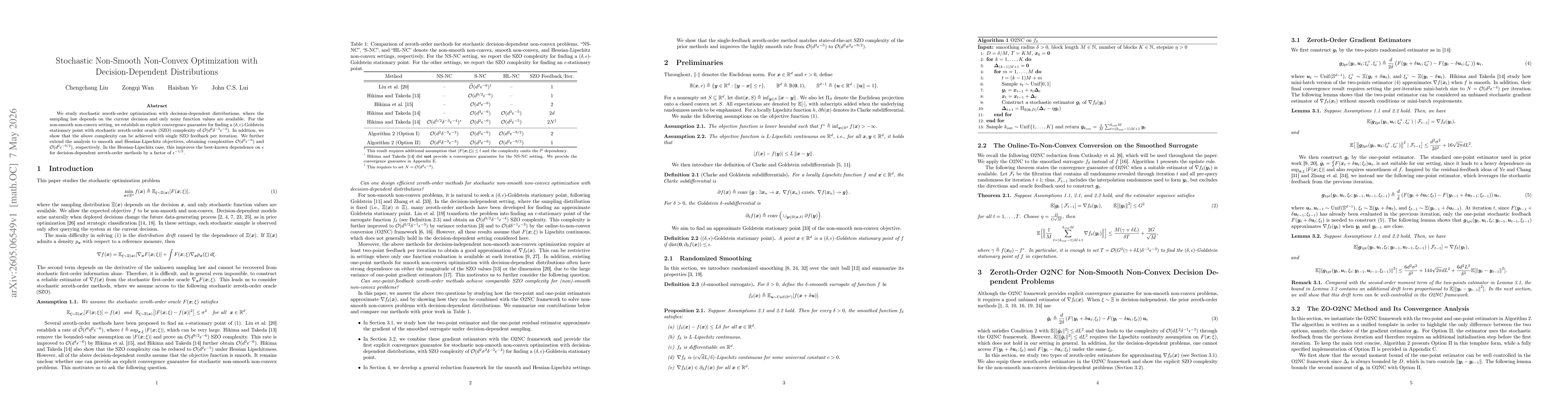 Thumbnail for Stochastic Non-Smooth Non-Convex Optimization with Decision-Dependent Distributions