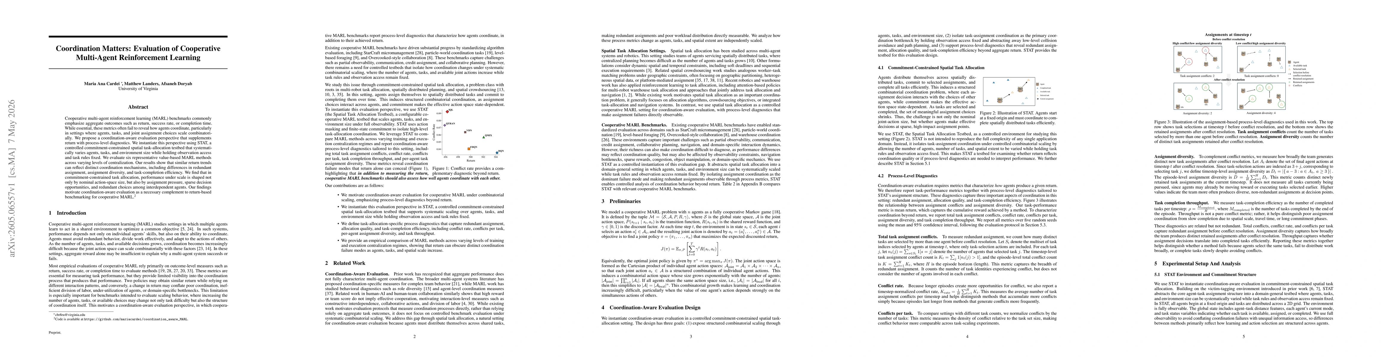 Thumbnail for Coordination Matters: Evaluation of Cooperative Multi-Agent Reinforcement Learning