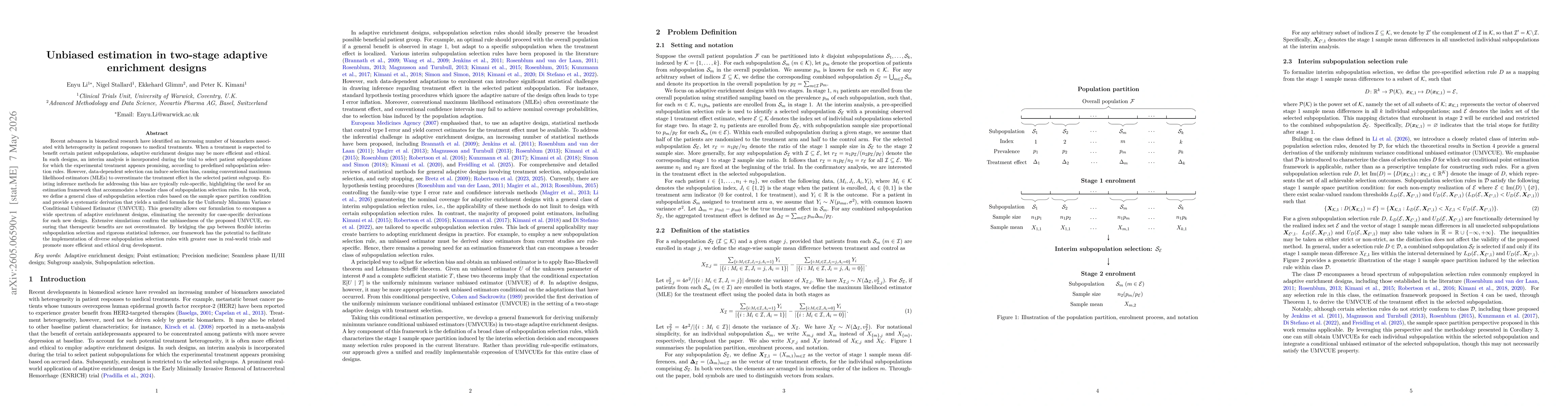 Thumbnail for Unbiased estimation in two-stage adaptive enrichment designs