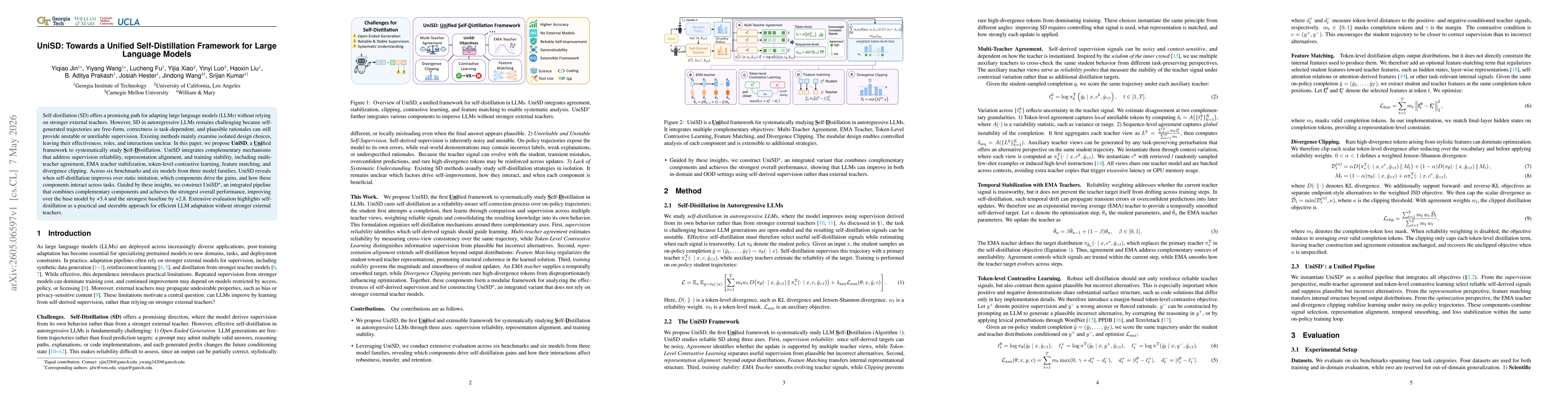 Thumbnail for UniSD: Towards a Unified Self-Distillation Framework for Large Language Models