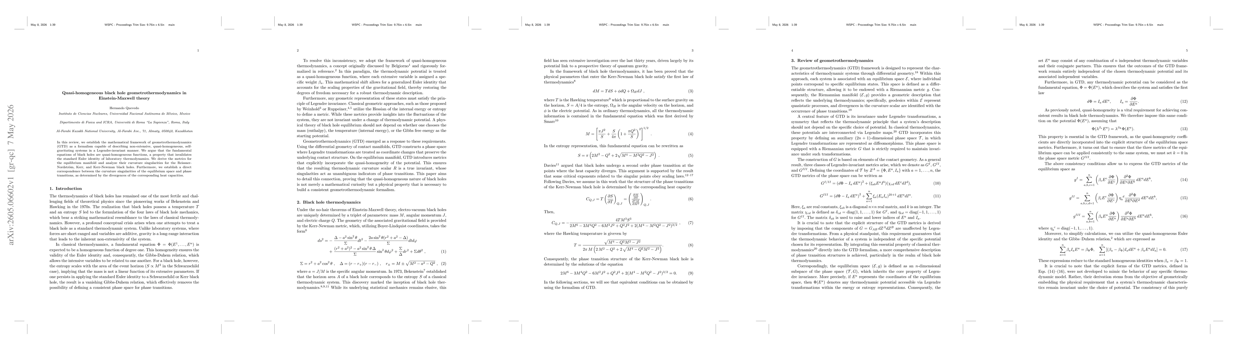 Thumbnail for Quasi-homogeneous black hole geometrothermodynamics in Einstein-Maxwell theory