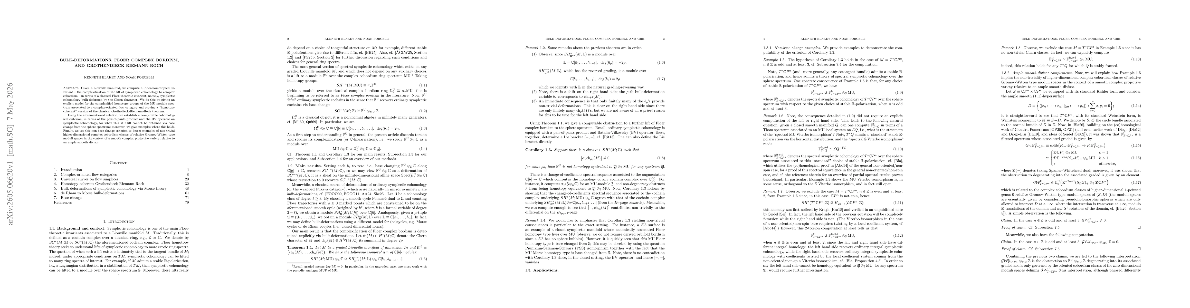 Thumbnail for Bulk-deformations, Floer complex bordism, and Grothendieck-Riemann-Roch