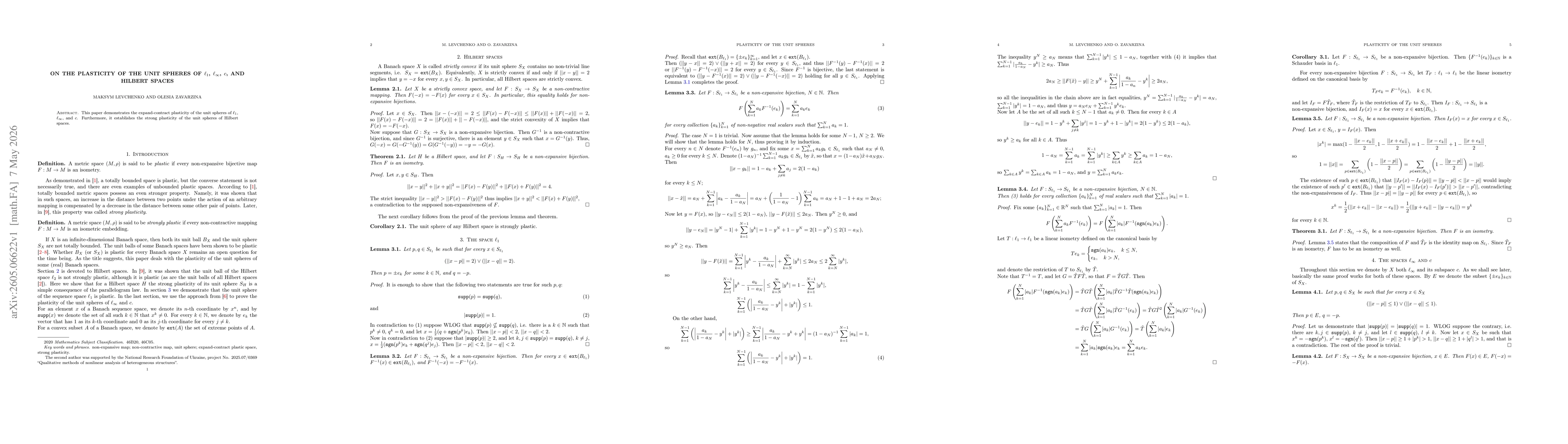 Thumbnail for On the plasticity of the unit spheres of $\ell_1$, $\ell_{\infty}$, $c$, and Hilbert spaces