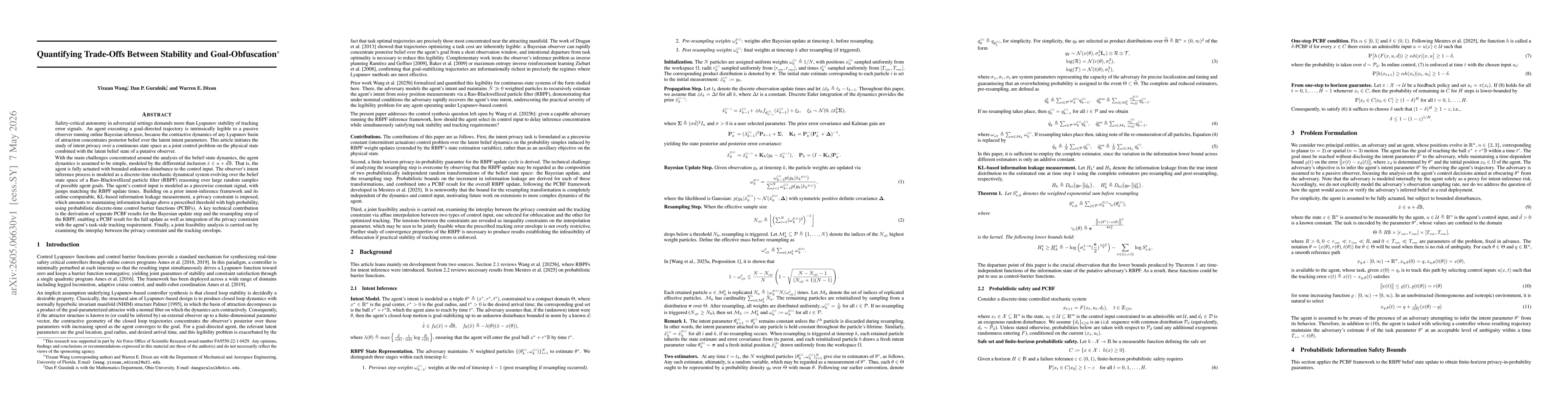 Thumbnail for Quantifying Trade-Offs Between Stability and Goal-Obfuscation