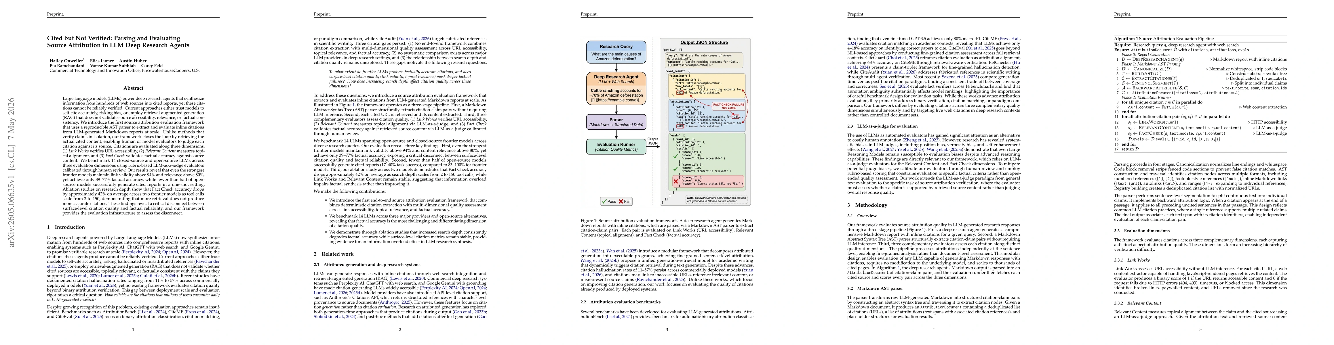 Thumbnail for Cited but Not Verified: Parsing and Evaluating Source Attribution in LLM Deep Research Agents