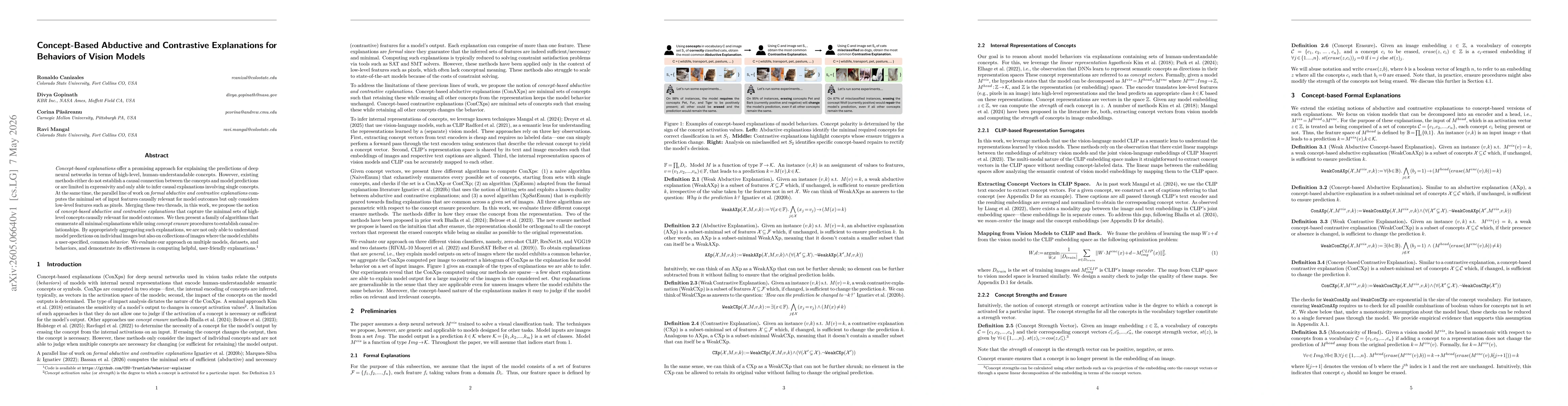 Thumbnail for Concept-Based Abductive and Contrastive Explanations for Behaviors of Vision Models