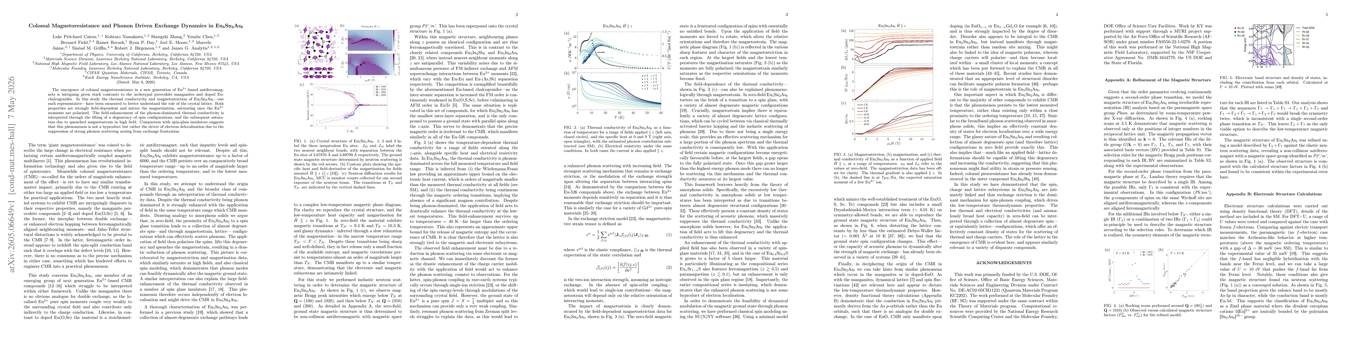 Thumbnail for Colossal Magnetoresistance and Phonon Driven Exchange Dynamics in Eu$_5$Sn$_2$As$_6$