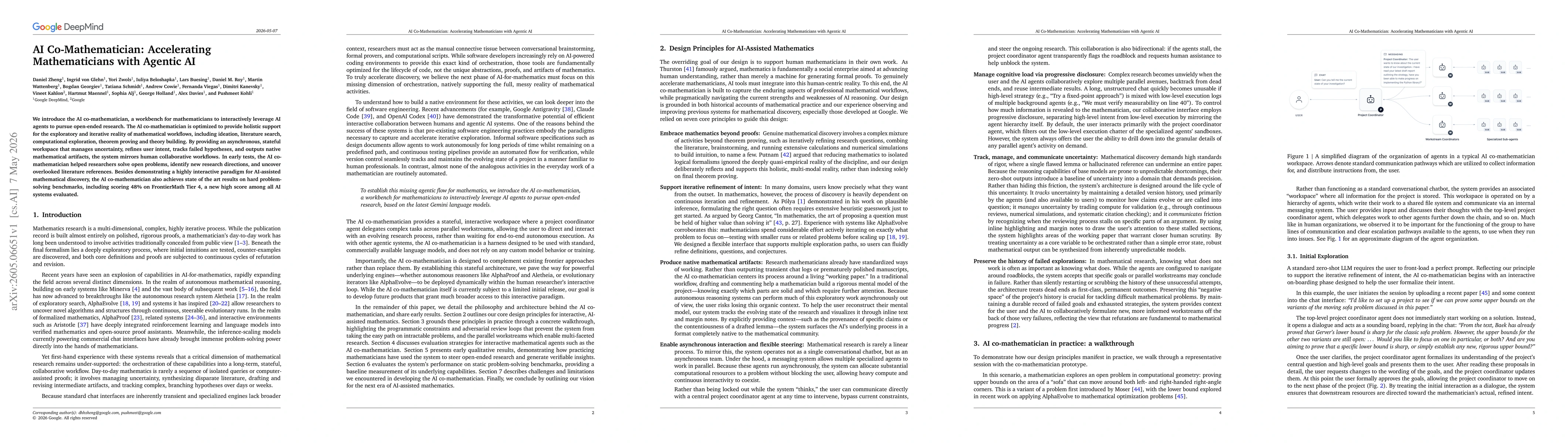 Thumbnail for AI Co-Mathematician: Accelerating Mathematicians with Agentic AI