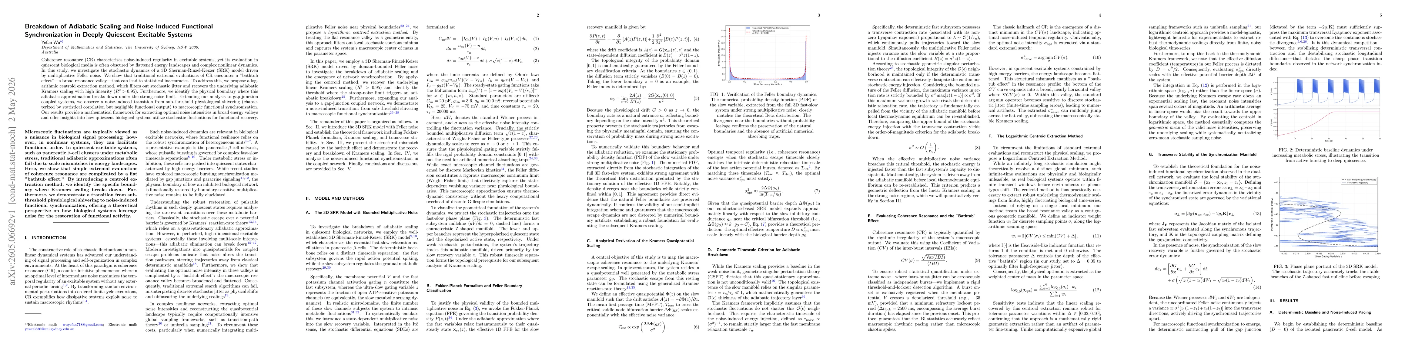 Thumbnail for Breakdown of Adiabatic Scaling and Noise-Induced Functional Synchronization in Deeply Quiescent Excitable Systems