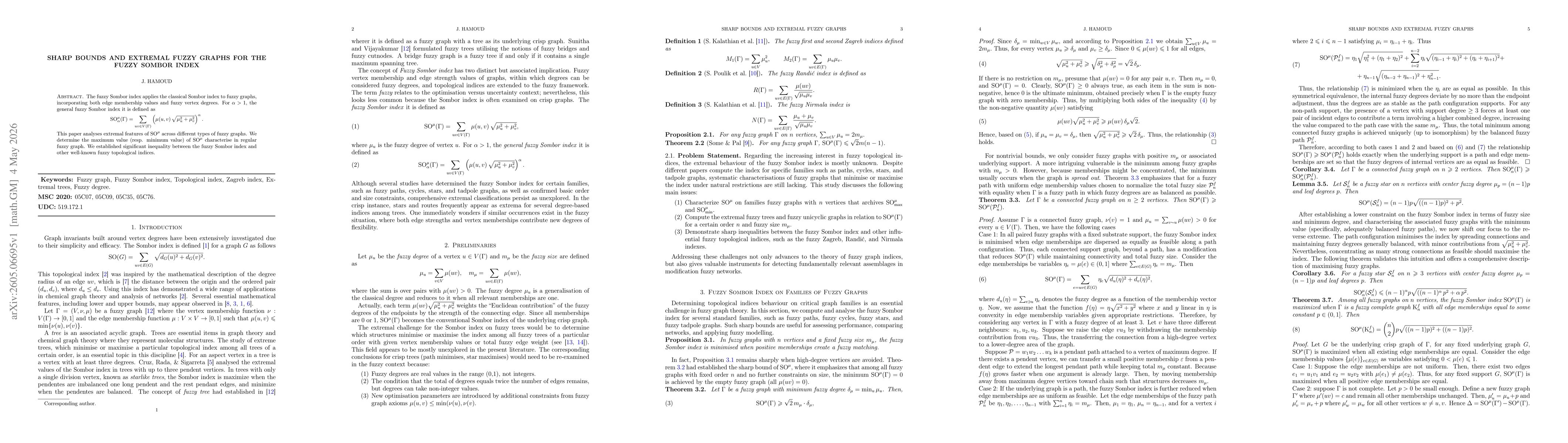 Thumbnail for Sharp Bounds and Extremal Fuzzy Graphs for the Fuzzy Sombor Index