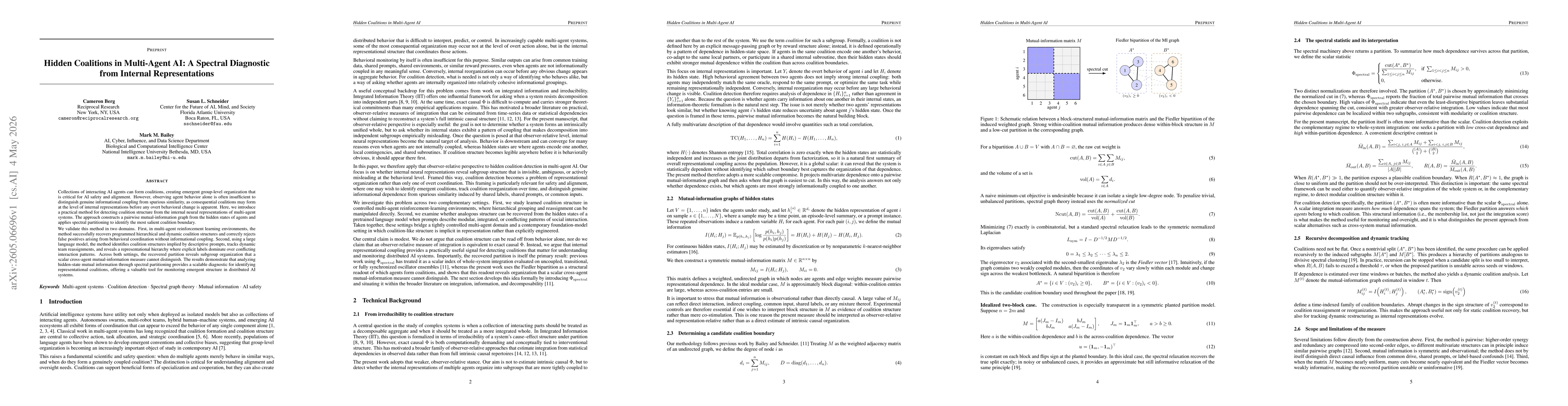 Thumbnail for Hidden Coalitions in Multi-Agent AI: A Spectral Diagnostic from Internal Representations