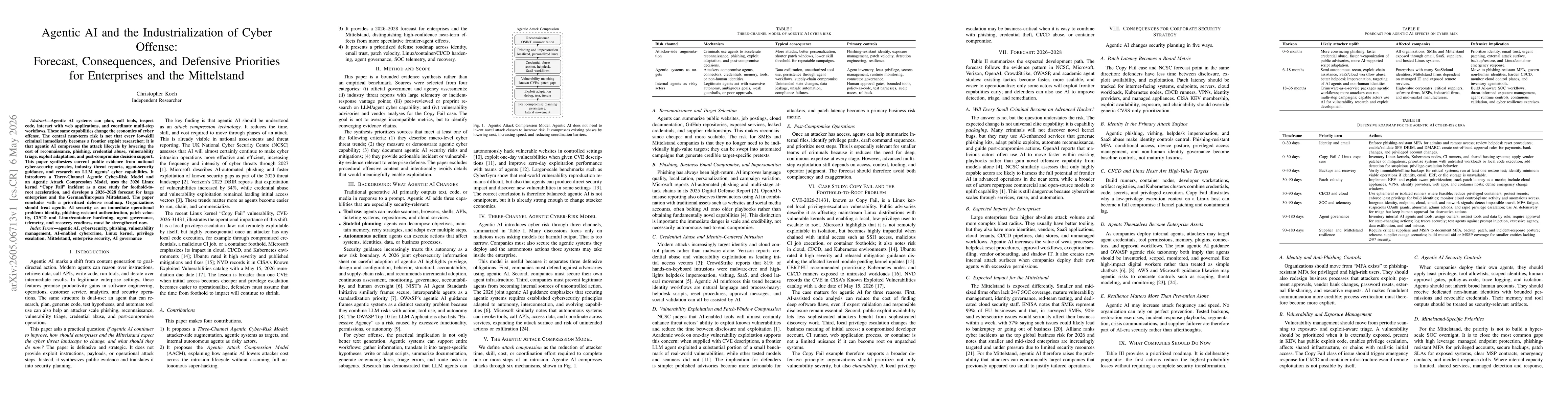 Thumbnail for Agentic AI and the Industrialization of Cyber Offense: Forecast, Consequences, and Defensive Priorities for Enterprises and the Mittelstand